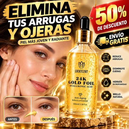 Sérum 24k Facial de Ácido Hialurónico y Oro.
