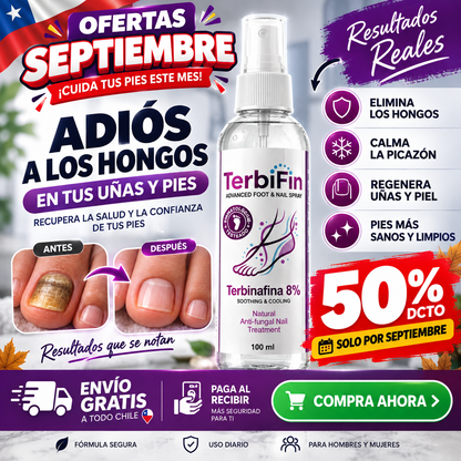 TerbiFin Spray 8% Anti-Hongos Pies Uñas