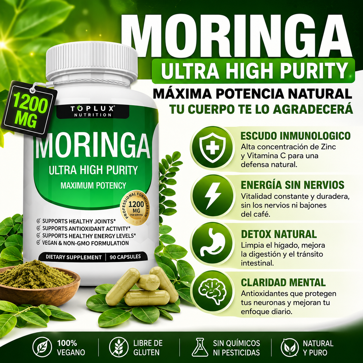 MORINGA NUTRITION 60 CAPS. ORIGINAL