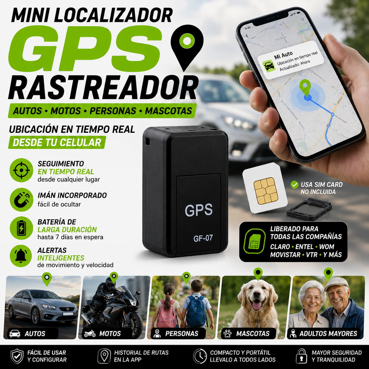 Locator Pro™ | Mini GPS con SIM y Microfono GEN. 2026