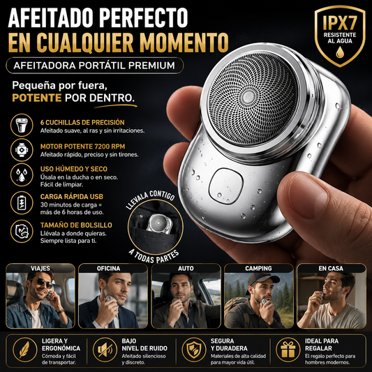 Mini Afeitadora Portátil Recargable