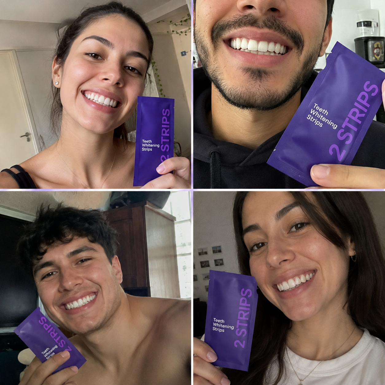 Clientes felices con tiras blanqueadoras