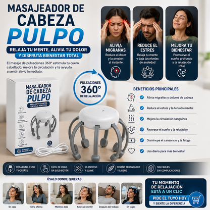 ZenPulse™ | Masajeador Cabeza Pro Recargable