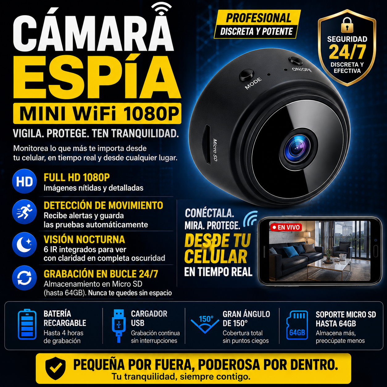 HIKCAM | Mini Cámara Espia Go PRO™