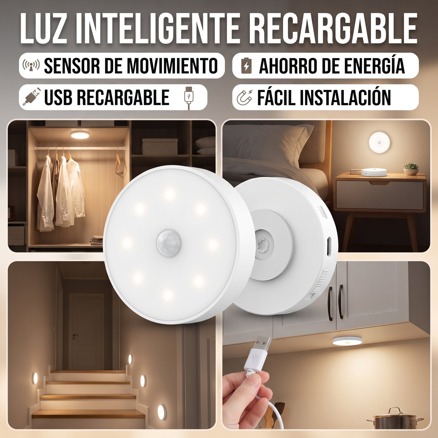 LumiHome™ | Pack 5 LED Recargable USB