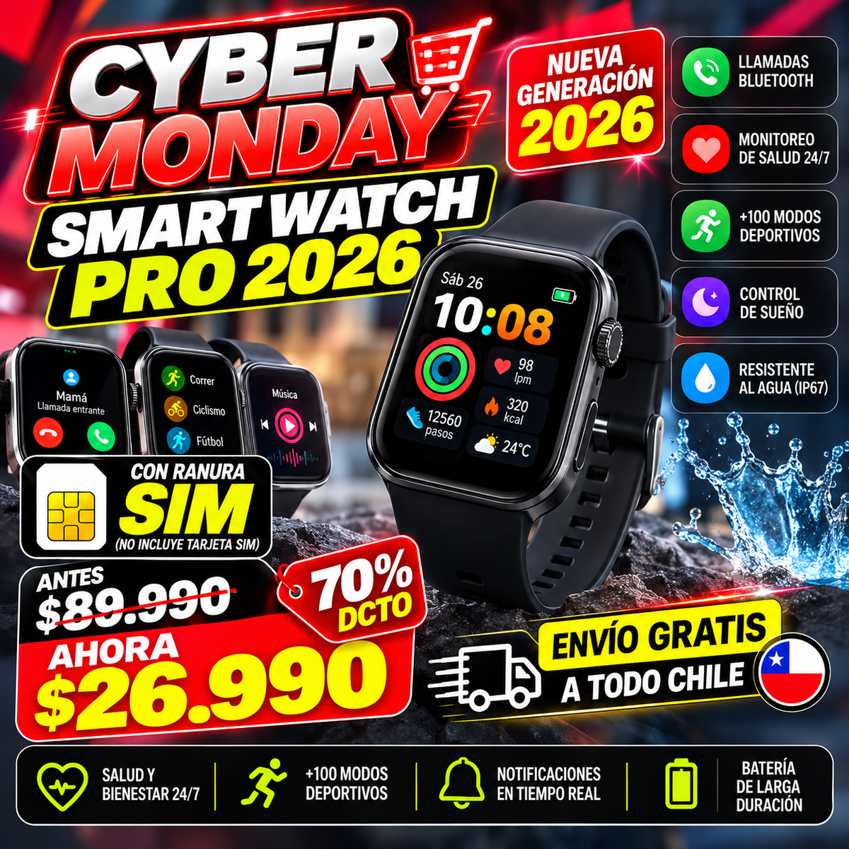 Reloj inteligente Smart Watch Pro 2026