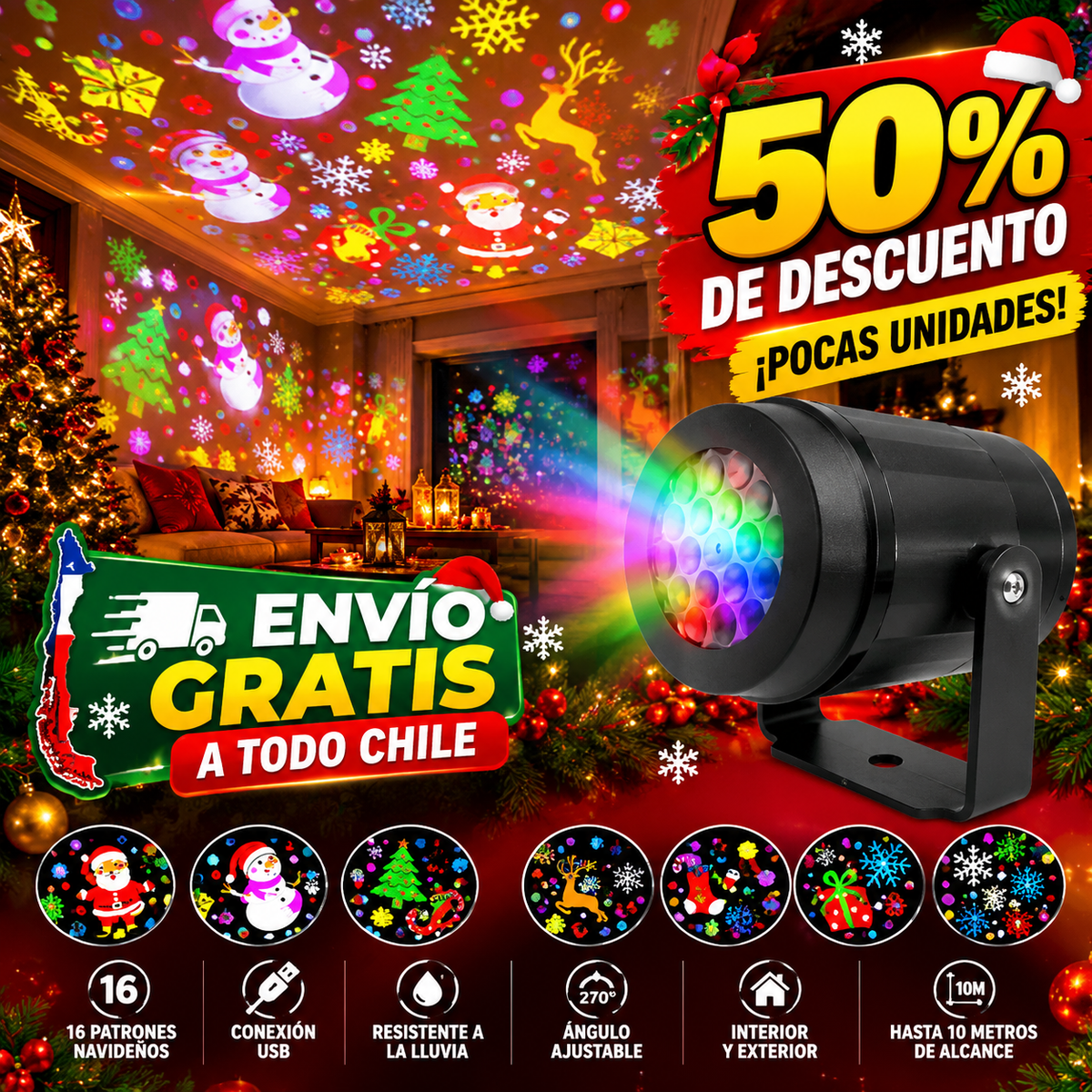 Proyector Led De Navidad 16 Diseños