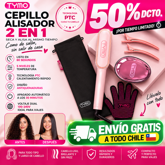 TYMO Cepillo Alisador Rizador Profesional