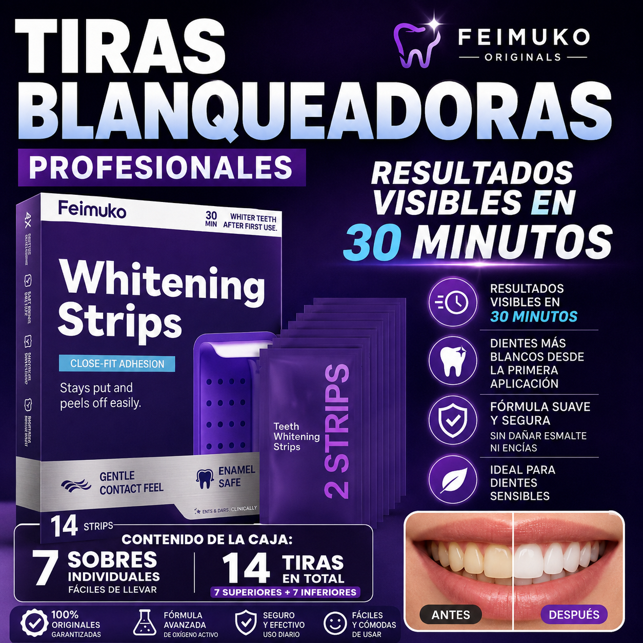 Tiras Blanqueadoras Dentales